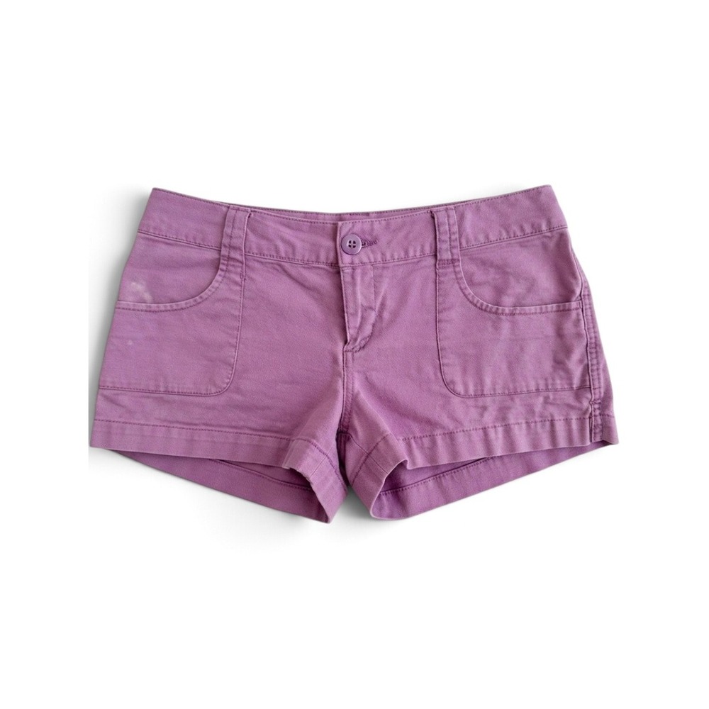 Mossimo Supply Co Womens Purple Low Rise Y2K Mini Shorts Size 7 Cotton Stretch